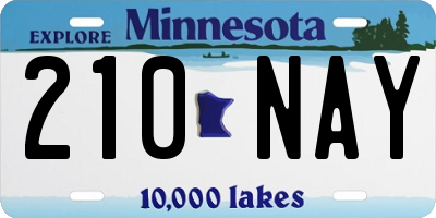 MN license plate 210NAY