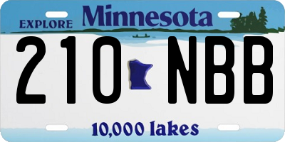 MN license plate 210NBB