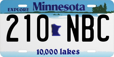 MN license plate 210NBC