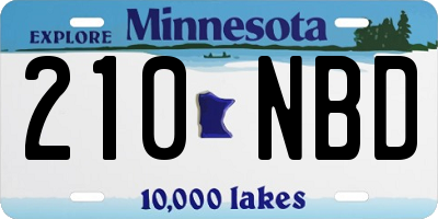 MN license plate 210NBD
