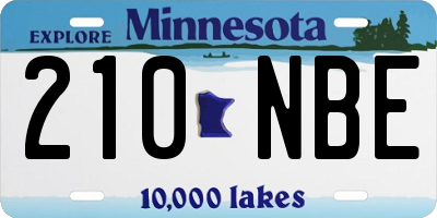 MN license plate 210NBE