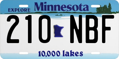 MN license plate 210NBF