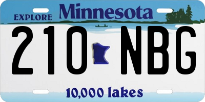 MN license plate 210NBG