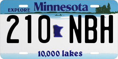 MN license plate 210NBH