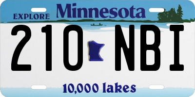MN license plate 210NBI