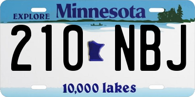 MN license plate 210NBJ