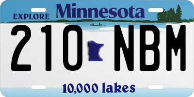 MN license plate 210NBM