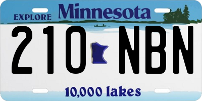 MN license plate 210NBN