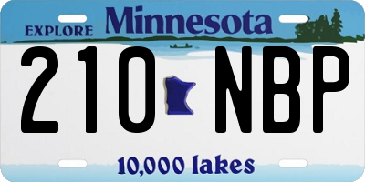 MN license plate 210NBP