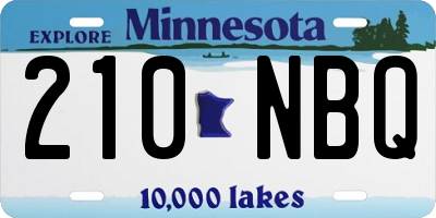 MN license plate 210NBQ