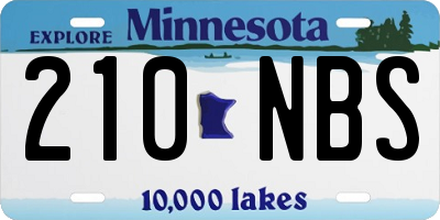 MN license plate 210NBS