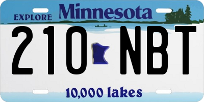 MN license plate 210NBT