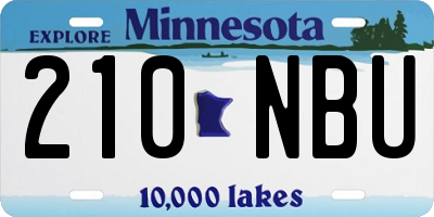 MN license plate 210NBU