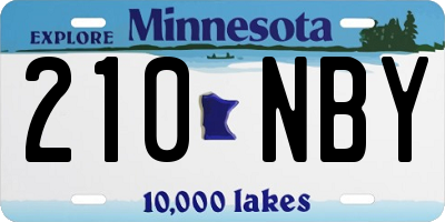 MN license plate 210NBY