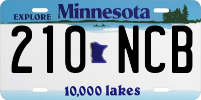 MN license plate 210NCB
