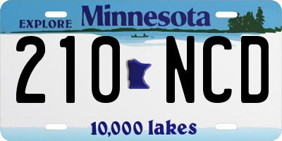 MN license plate 210NCD