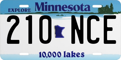 MN license plate 210NCE