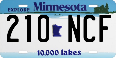 MN license plate 210NCF