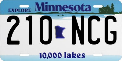 MN license plate 210NCG