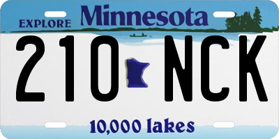 MN license plate 210NCK