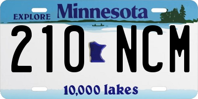 MN license plate 210NCM