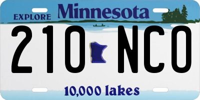 MN license plate 210NCO