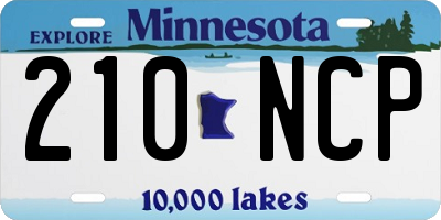 MN license plate 210NCP
