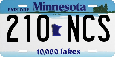 MN license plate 210NCS