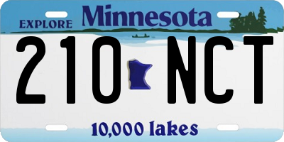 MN license plate 210NCT