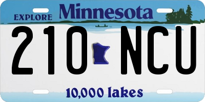MN license plate 210NCU