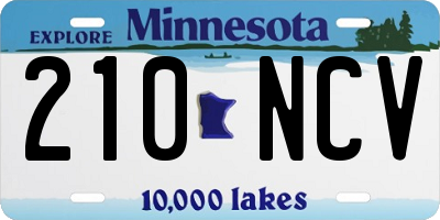 MN license plate 210NCV