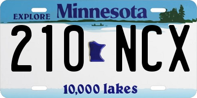MN license plate 210NCX