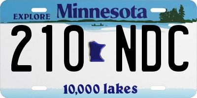 MN license plate 210NDC