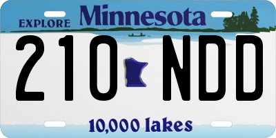 MN license plate 210NDD