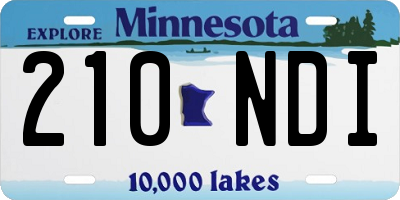 MN license plate 210NDI