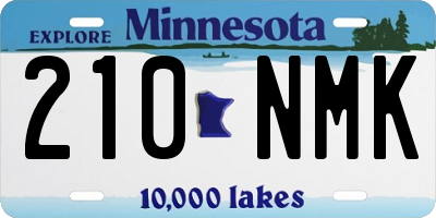 MN license plate 210NMK