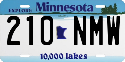 MN license plate 210NMW