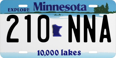 MN license plate 210NNA