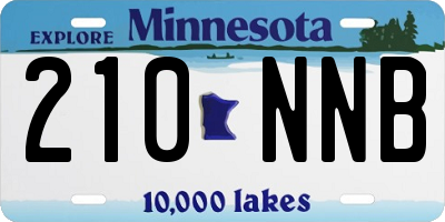 MN license plate 210NNB