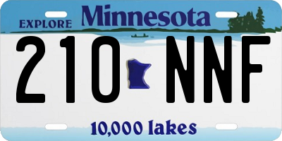 MN license plate 210NNF