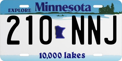 MN license plate 210NNJ