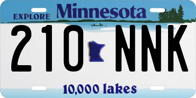 MN license plate 210NNK