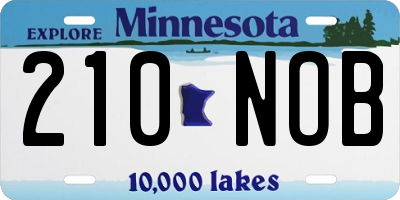 MN license plate 210NOB