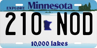 MN license plate 210NOD