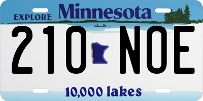 MN license plate 210NOE