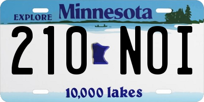 MN license plate 210NOI