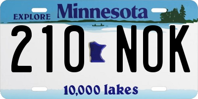 MN license plate 210NOK