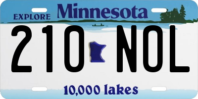 MN license plate 210NOL