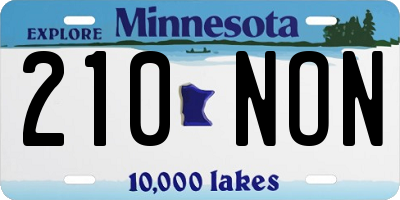 MN license plate 210NON