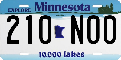 MN license plate 210NOO